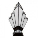Lampa Tiffany White Glass 21x10x32 cm, Clayre & Eef